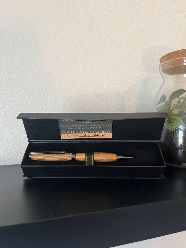 Handcrafted Whiskey Barrel Pen by Chris Power